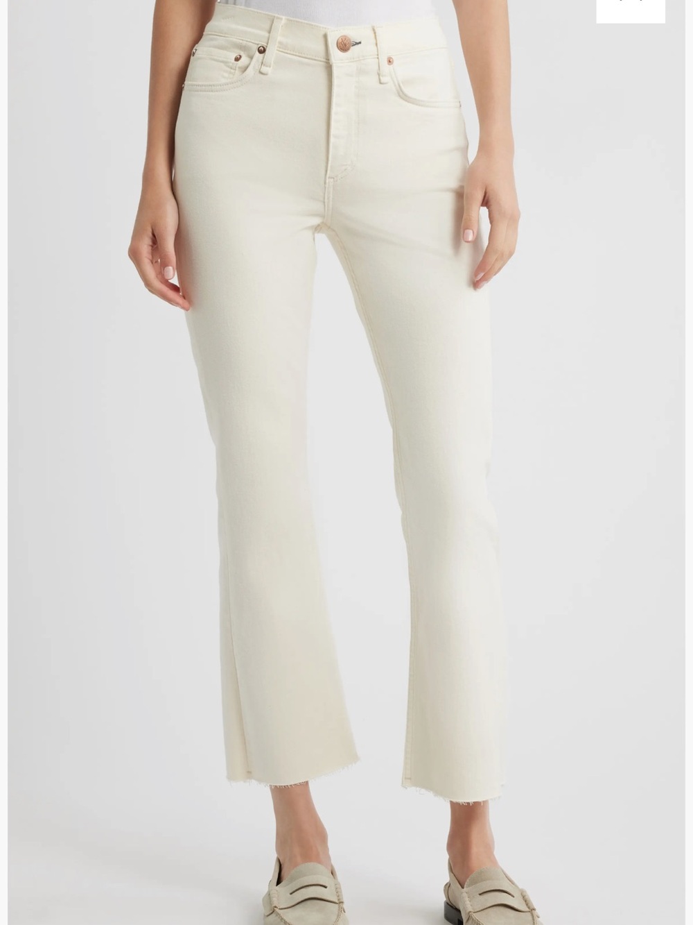 rag & bone Off-White Peyton mid-rise ankle bootcut jeans